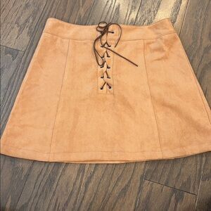 NEW! | Suede | Beige | Skirt | tie detail